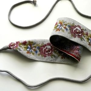 Vintage floral rainbow tie up waist belt